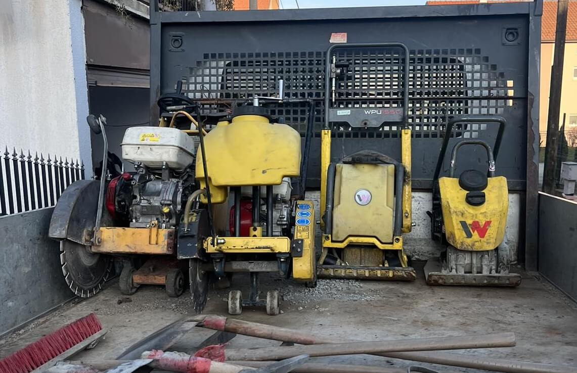 Sekači betona i vibro ploče, redovno održavanje građevinskih mašina.